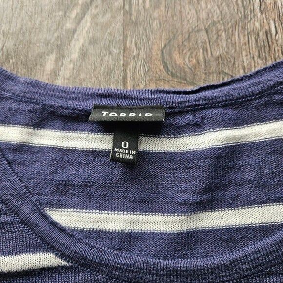 Torrid Blue Stripe 2fer Shark Bite Top - Picture 3 of 3